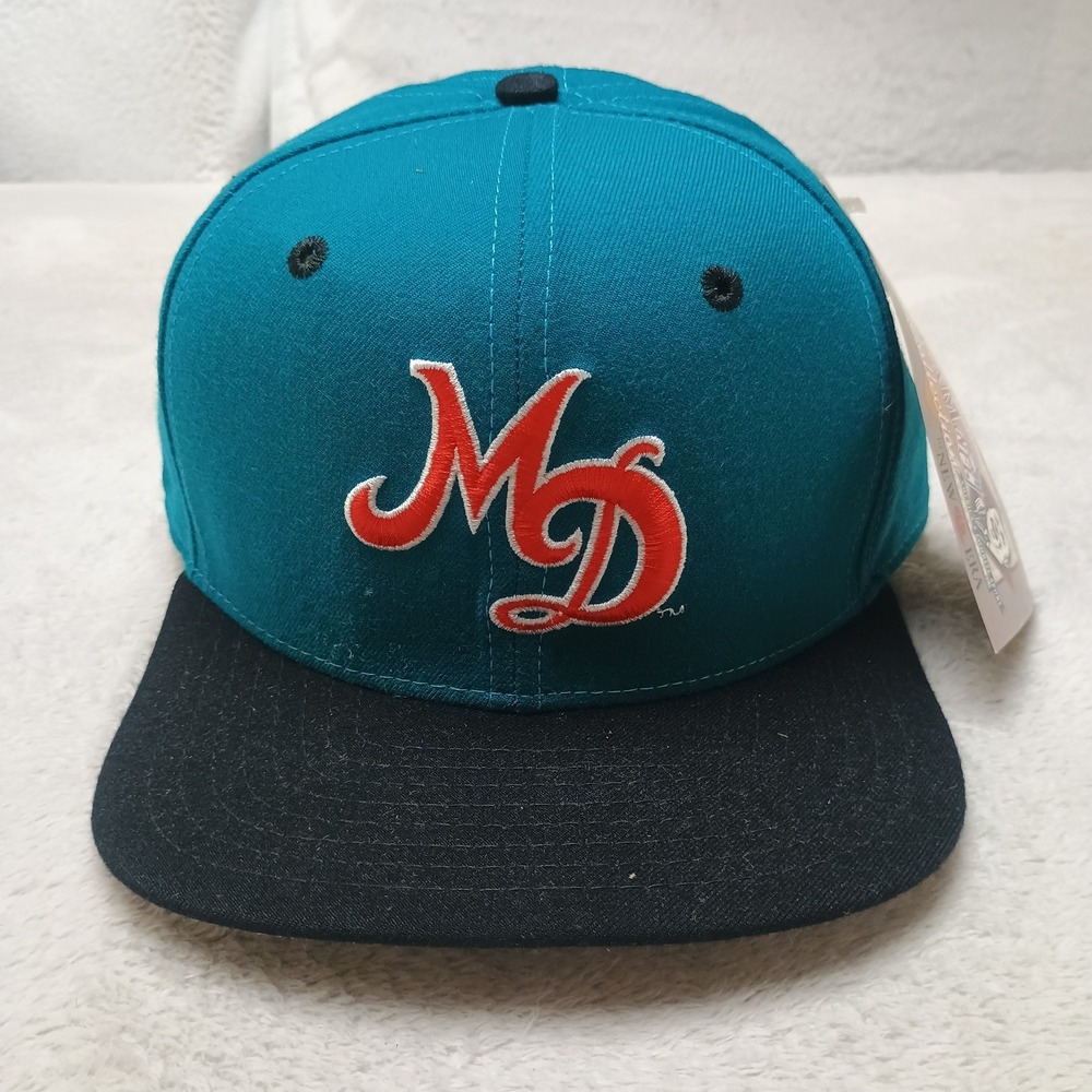 Vintage Miami Dolphins Hat Cap 90s Snap Back Mens Teal NFL New Era Marino USA